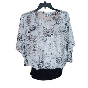 Jennifer Lopez Cheetah Print Rousch Waistband Top